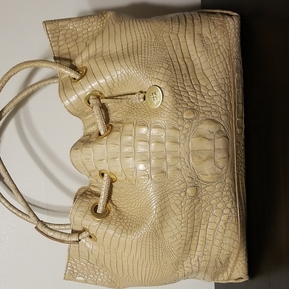 EUC Brahmin faux crocodile design shoulder bag